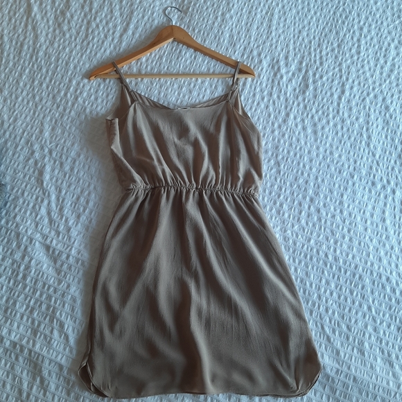Aritzia T. Babaton 100% Silk Dress, Taupe, Size Small - Picture 2 of 16